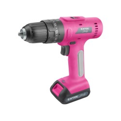Akumulátorový vŕtací skrutkovač s príklepom, ružová, 12V Li-ion, 2000mAh, sada 27ks EXTOL LADY Akumulátorový vŕtací skrutkovač s príklepom, ružová, 12V Li-ion, 2000mAh, sada 27ks EXTOL LADY
