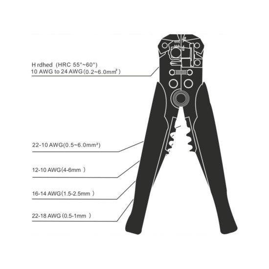 Multifunkčné odizolovacie kliešte, krimpovacie 0,5-6mm s konektormi a páskami, sada 100ks MAR-POL Multifunkčné odizolovacie kliešte, krimpovacie 0,5-6mm s konektormi a páskami, sada 100ks MAR-POL