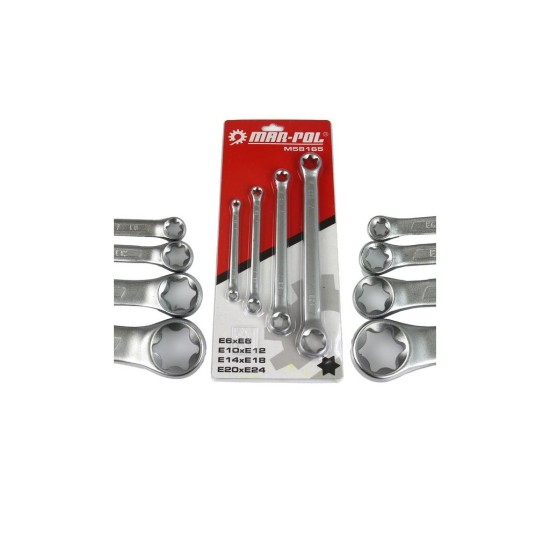 Súprava očkových kľúčov Torx 4ks 6-24mm MAR-POL Súprava očkových kľúčov Torx 4ks 6-24mm MAR-POL