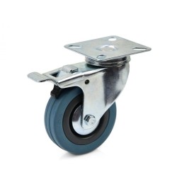 Náhradné otočné koleso guma/polypropylén s brzdou 75mm GEKO