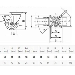 Náhradné otočné koleso TPR/polypropylén 50mm GEKO Náhradné otočné koleso TPR/polypropylén 50mm GEKO
