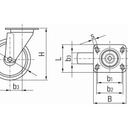 Náhradné otočné koleso TPR/polypropylén 75mm GEKO