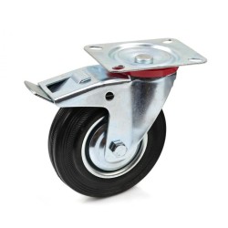 Náhradné gumové otočné koleso s brzdou 160 mm GEKO