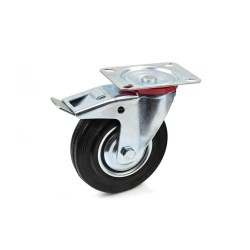 Náhradné otočné gumené koleso s brzdou 200 mm GEKO