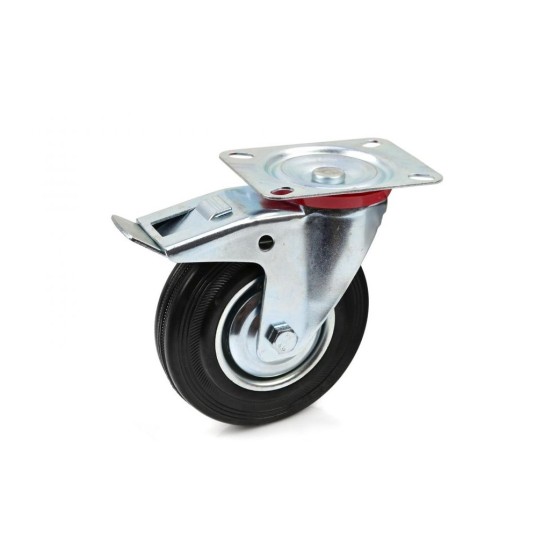 Náhradné otočné gumené koleso s brzdou 200 mm GEKO Náhradné otočné gumené koleso s brzdou 200 mm GEKO