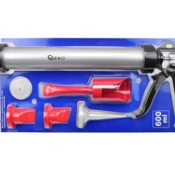 Vytláčacia pištoľ 600 ml hliník s príslušenstvom GEKO Vytláčacia pištoľ 600 ml hliník s príslušenstvom GEKO