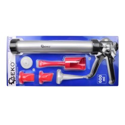 Vytláčacia pištoľ 600 ml hliník s príslušenstvom GEKO Vytláčacia pištoľ 600 ml hliník s príslušenstvom GEKO