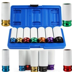 Nástrčné rázové hlavice 1/2" pre ALU kotúče 7ks, 17-27mm BJC