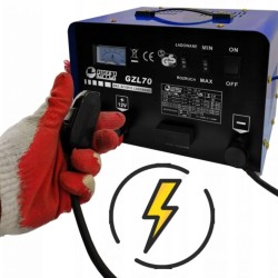 Nabíjačka autobatérií 12/24V, funkcia START s diaľkovým ovládaním GZL-70 RIPPER