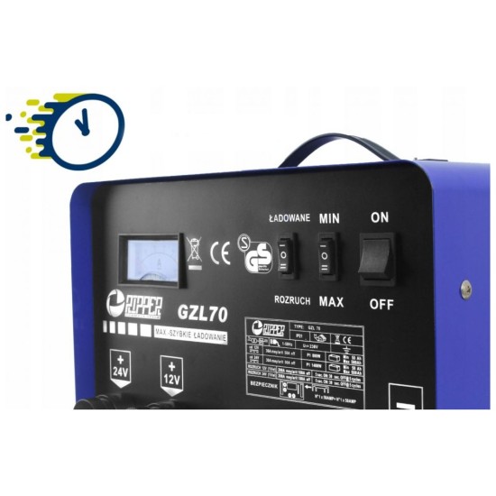 Nabíjačka autobatérií 12/24V, funkcia START s diaľkovým ovládaním GZL-70 RIPPER