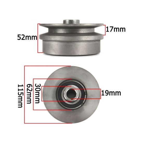 Odstredivá spojka 115x19 mm pero a drážka 1-remeň MAR-POL Odstredivá spojka 115x19 mm pero a drážka 1-remeň MAR-POL