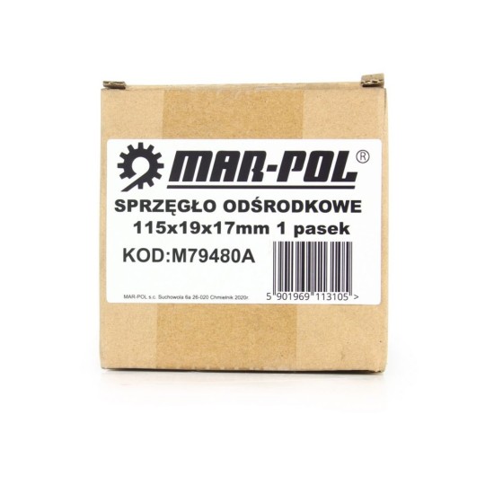 Odstredivá spojka 115x19 mm pero a drážka 1-remeň MAR-POL Odstredivá spojka 115x19 mm pero a drážka 1-remeň MAR-POL