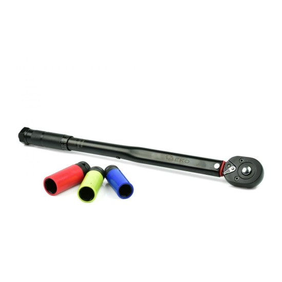 Momentový kľúč 1/2", 28-210Nm s nástrčnými hlavami 17, 19, 21mm GEKO Momentový kľúč 1/2", 28-210Nm s nástrčnými hlavami 17, 19, 21mm GEKO
