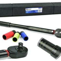 Momentový kľúč 1/2", 28-210Nm s nástrčnými hlavami 17, 19, 21mm GEKO