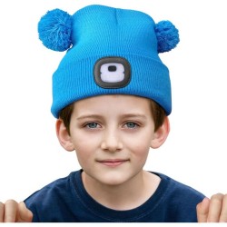 Detská čiapka s čelovkou 4 x 25 lm USB nabíjanie modrá s bambuľkami EXTOL LIGHT Detská čiapka s čelovkou 4 x 25 lm USB nabíjanie modrá s bambuľkami EXTOL LIGHT