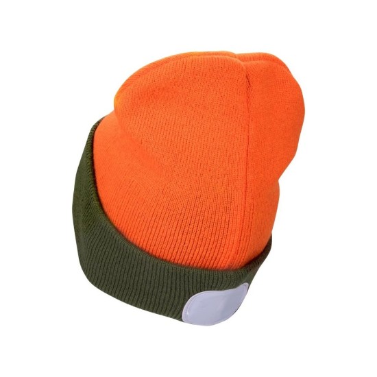 Kryt s čelovkou 4 x 45 lm USB nabíjanie žiarivka oranžová/khaki obojstranná EXTOL LIGHT