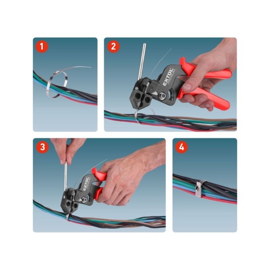 Manipulačné kliešte na zväzky z nehrdzavejúcej ocele do max. šírky popruhu 12 mm EXTOL PREMIUM Manipulačné kliešte na zväzky z nehrdzavejúcej ocele do max. šírky popruhu 12 mm EXTOL PREMIUM