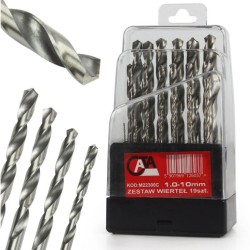 Sada univerzálnych železných vrtákov 1-10mm, 19ks CATA