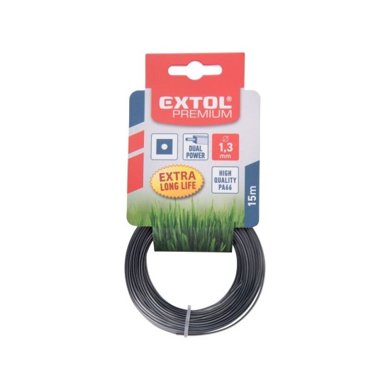 Jadrová struna, štvorcový profil 1,3 mm 15 m EXTOL PREMIUM Jadrová struna, štvorcový profil 1,3 mm 15 m EXTOL PREMIUM