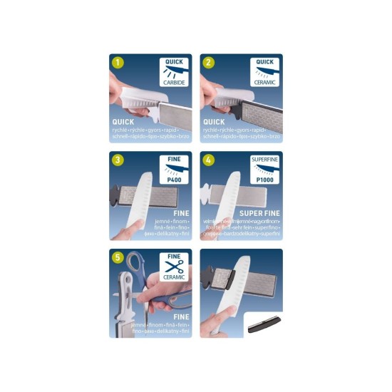 Diamantová brúska na nože a nožnice, 5-funkčná, P400/P1000 EXTOL PREMIUM Diamantová brúska na nože a nožnice, 5-funkčná, P400/P1000 EXTOL PREMIUM