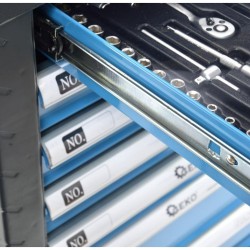 Dielenská mobilná skriňa 7 zásuviek s vybavením 162 ks GEKO Dielenská mobilná skriňa 7 zásuviek s vybavením 162 ks GEKO