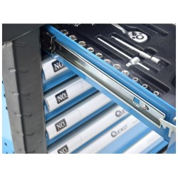 Dielenská mobilná skriňa 7 zásuviek s vybavením 162 ks GEKO Dielenská mobilná skriňa 7 zásuviek s vybavením 162 ks GEKO