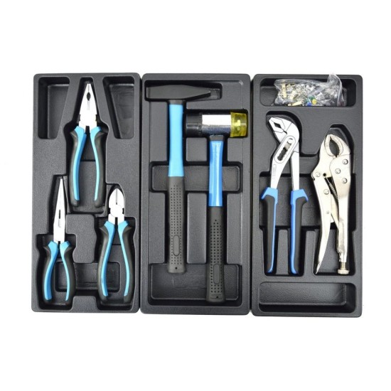 Dielenská mobilná skriňa 7 zásuviek s vybavením 162 ks GEKO Dielenská mobilná skriňa 7 zásuviek s vybavením 162 ks GEKO