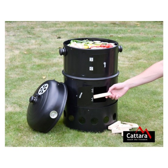 Gril - udiareň na drevené uhlie PISA 3v1 40cm CATTARA Gril - udiareň na drevené uhlie PISA 3v1 40cm CATTARA