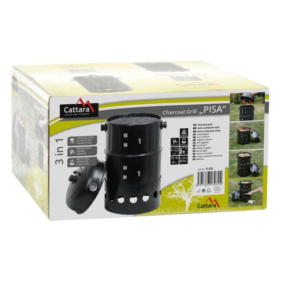 Gril - udiareň na drevené uhlie PISA 3v1 40cm CATTARA Gril - udiareň na drevené uhlie PISA 3v1 40cm CATTARA