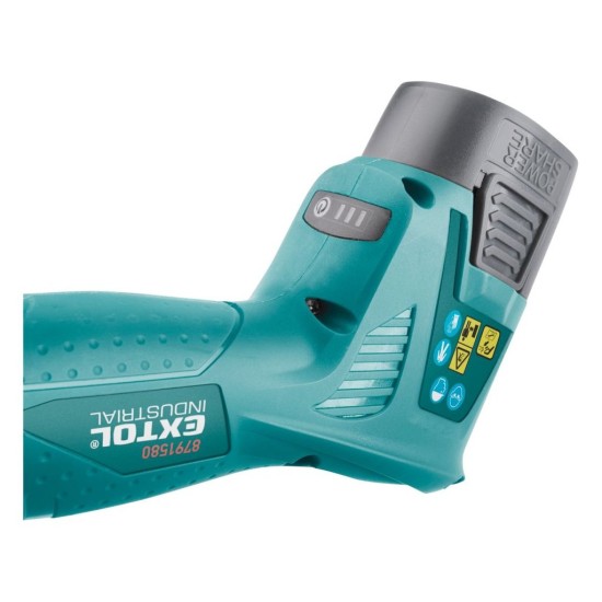 Akumulátorové záhradné nožnice, 16V Li-ion, 2x2000mAh EXTOL INDUSTRIAL