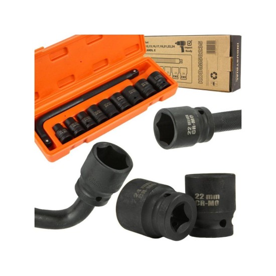 Nástrčné hlavy 10-24mm, 1/2", sada 10ks, CrMo, 6-hrané v puzdre BJC