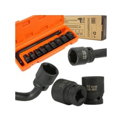 Nástrčné hlavy 10-24mm, 1/2", sada 10ks, CrMo, 6-hrané v puzdre BJC