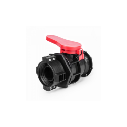 Guľový ventil pre IBC nádobu na vodu, vstup S60x6 s výstupom Camlock Typ A 2" s uzáverom Guľový ventil pre IBC nádobu na vodu, vstup S60x6 s výstupom Camlock Typ A 2" s uzáverom