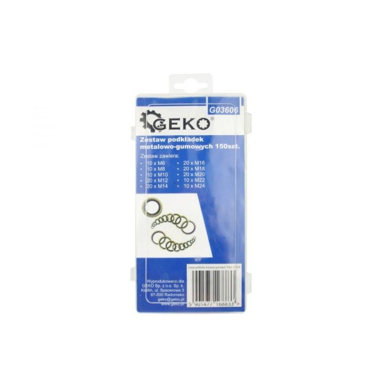 Sada 150 tesniacich krúžkov guma/oceľ GEKO Sada 150 tesniacich krúžkov guma/oceľ GEKO
