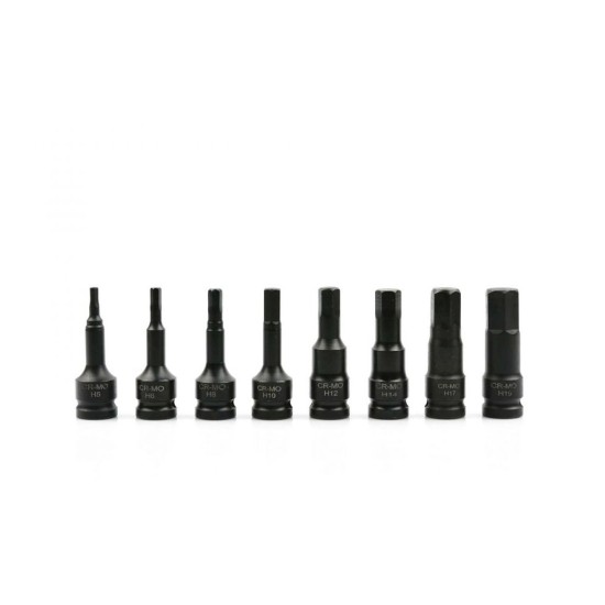Zásuvná hlava tlmiča 1/2", HEX H5-H19, sada 8ks GEKO Zásuvná hlava tlmiča 1/2", HEX H5-H19, sada 8ks GEKO