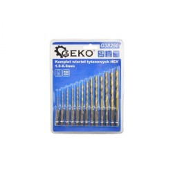 Sada 13ks HSS vrtákov do kovu HEX 1,5-6,5mm GEKO