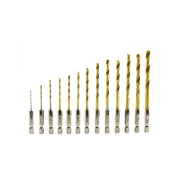 Sada 13ks HSS vrtákov do kovu HEX 1,5-6,5mm GEKO