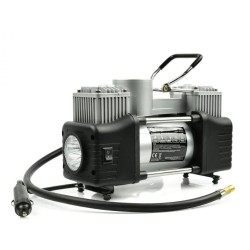 Dvojpiestový autokompresor 10bar, 12V s LED baterkou a príslušenstvom GEKO