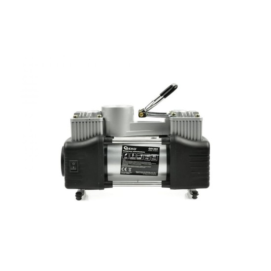 Dvojpiestový autokompresor 10bar, 12V s LED baterkou a príslušenstvom GEKO Dvojpiestový autokompresor 10bar, 12V s LED baterkou a príslušenstvom GEKO