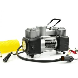 Dvojpiestový autokompresor 10bar, 12V s LED baterkou a príslušenstvom GEKO