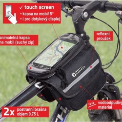 Obojstranná taška na bicykel cez rám + TELEFÓNNY KOMPAS Obojstranná taška na bicykel cez rám + TELEFÓNNY KOMPAS