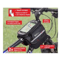 Obojstranná taška na bicykel cez rám + TELEFÓNNY KOMPAS Obojstranná taška na bicykel cez rám + TELEFÓNNY KOMPAS