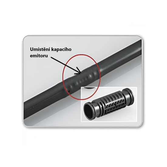 Nadzemné kvapkové zavlažovacie potrubie 16 mm, 0,9 mm, 33 cm, 2,0 l/h, 100 m Nadzemné kvapkové zavlažovacie potrubie 16 mm, 0,9 mm, 33 cm, 2,0 l/h, 100 m