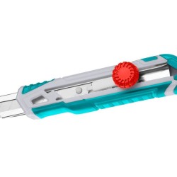 Nůž ulamovací s kovovou výztuhou a kolečkem, 18mm TOTAL Nůž ulamovací s kovovou výztuhou a kolečkem, 18mm TOTAL