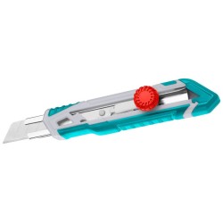 Nůž ulamovací s kovovou výztuhou a kolečkem, 18mm TOTAL Nůž ulamovací s kovovou výztuhou a kolečkem, 18mm TOTAL