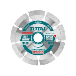 Diamantový segmentový rezací kotúč, 125x22,2mm, rezanie za sucha a za mokra, TOTAL