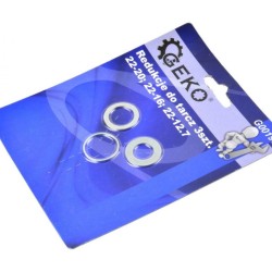 Redukčné krúžky pre pílové kotúče s otvorom 22 mm, sada 3 ks GEKO Redukčné krúžky pre pílové kotúče s otvorom 22 mm, sada 3 ks GEKO