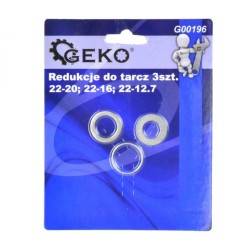 Redukčné krúžky pre pílové kotúče s otvorom 22 mm, sada 3 ks GEKO Redukčné krúžky pre pílové kotúče s otvorom 22 mm, sada 3 ks GEKO