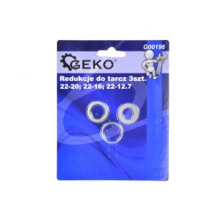 Redukčné krúžky pre pílové kotúče s otvorom 22 mm, sada 3 ks GEKO