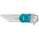 L-kľúče TORX predĺžené, sada 9ks, 10-50mm, CrV TOTAL